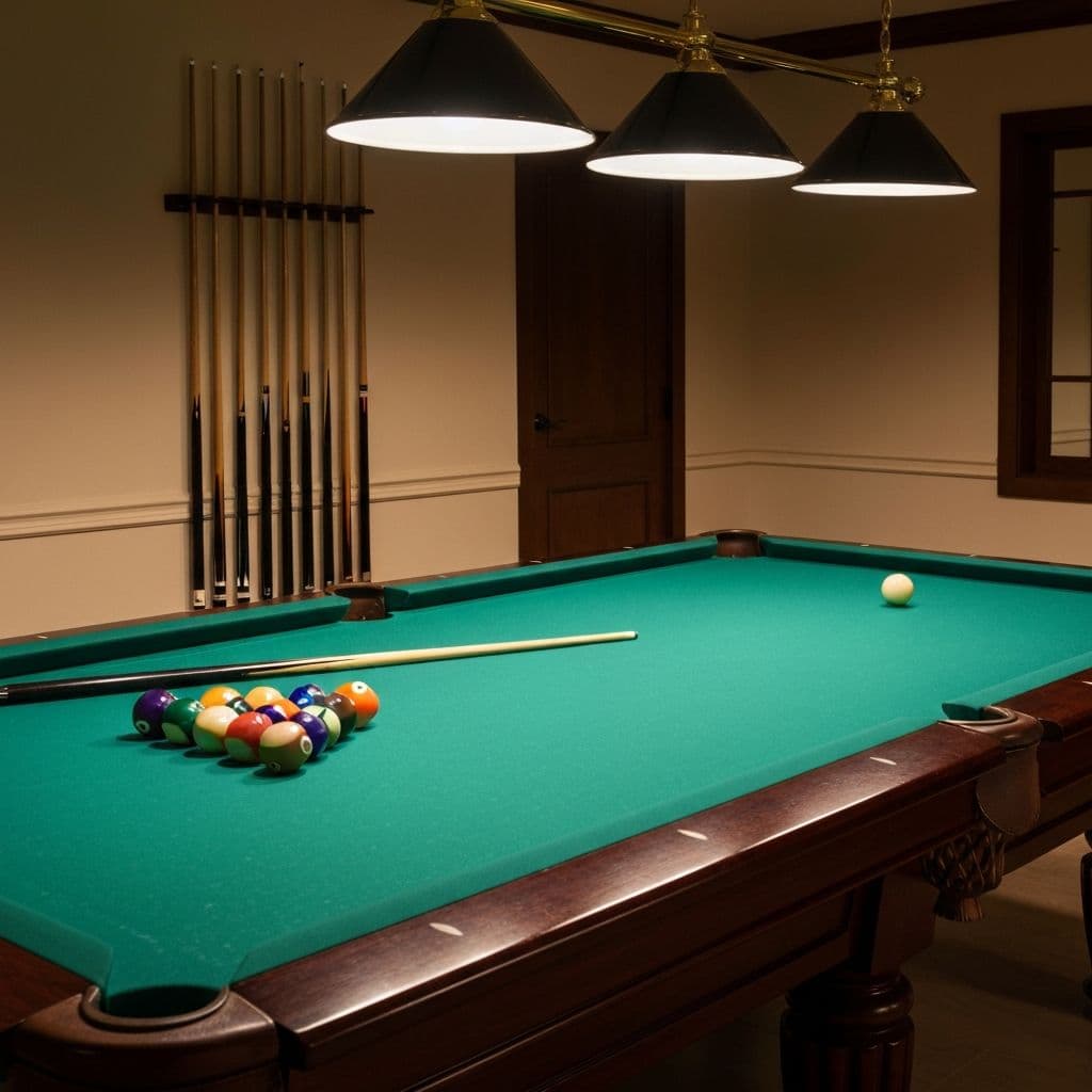 Professional pool table with accessories